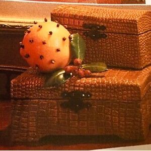 SLAH Set of 2 Faux Leather Treasure Chests NIB